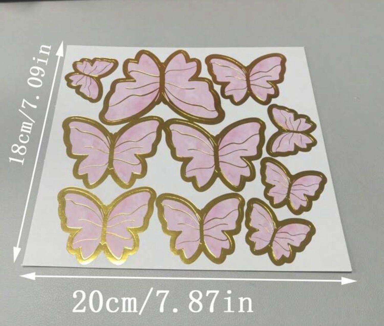 Cardboard Butterflies (10 piece), Colour: Pink