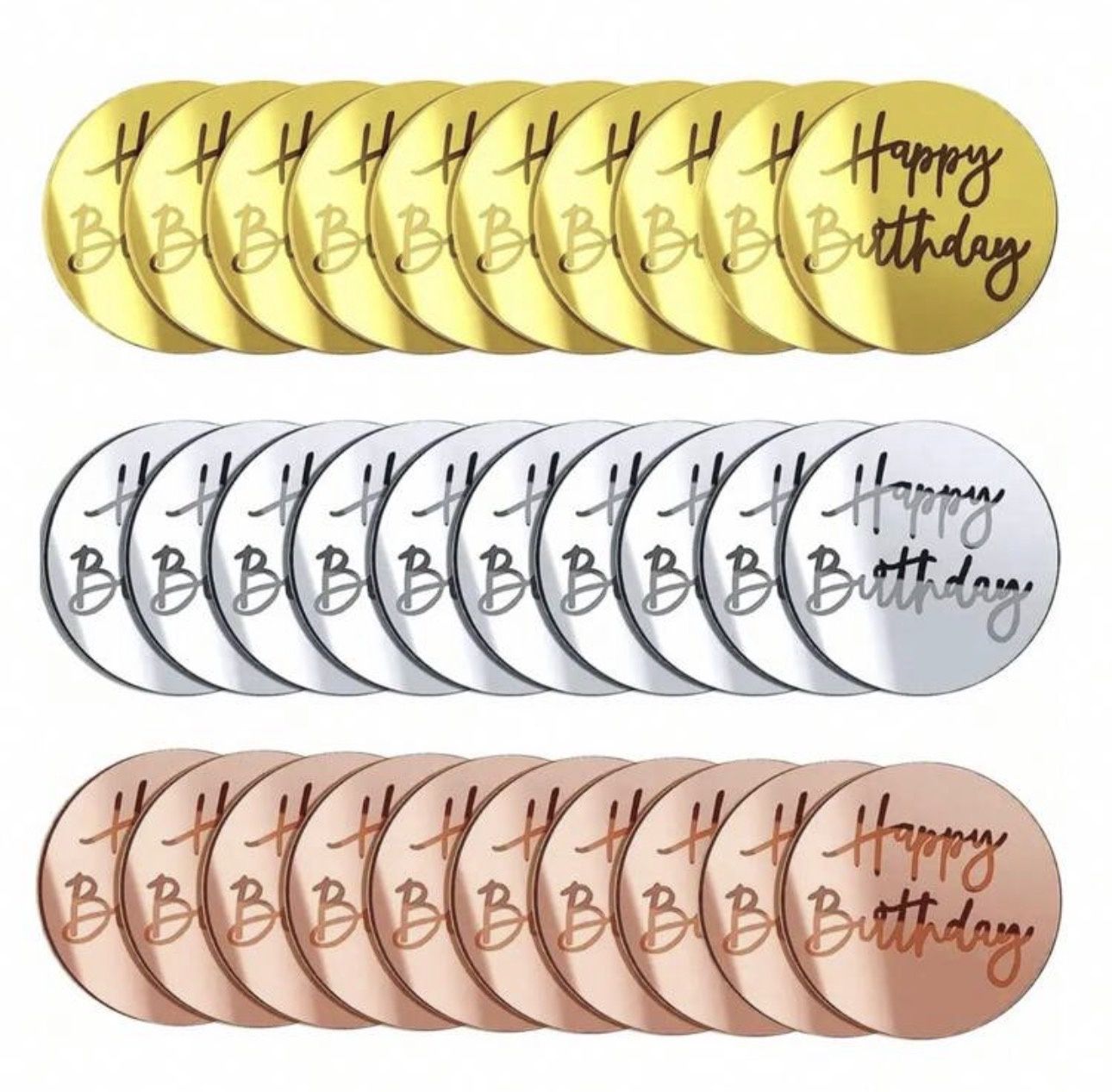 Acrylic Cupcake Disc (Happy Birthday)