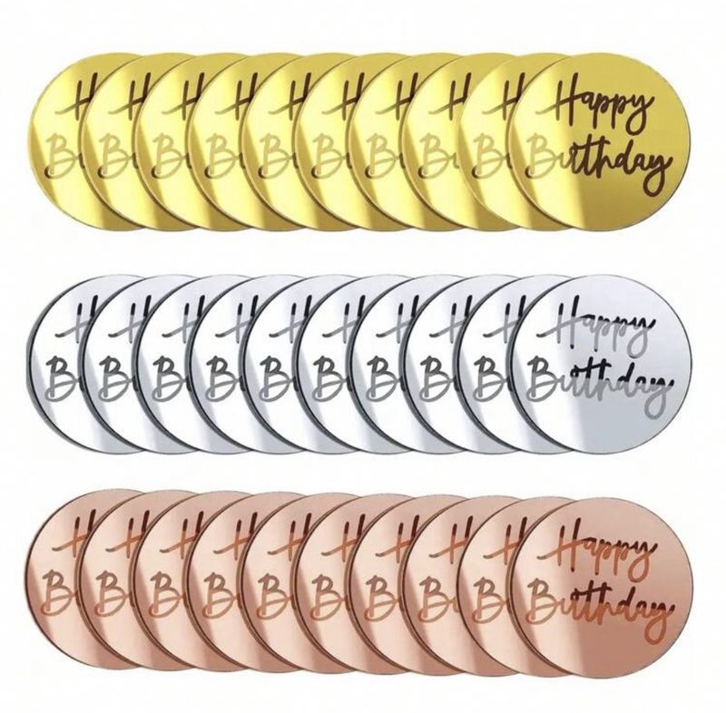 Acrylic Cupcake Disc (Happy Birthday)