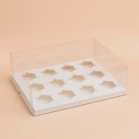 Clear 12 hole cupcakes box (14cm height)
