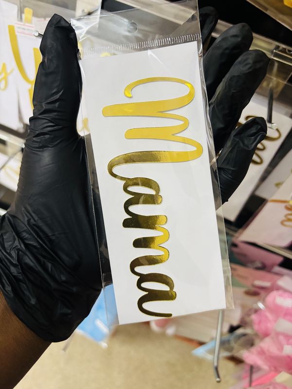 Cardstock charm: Mama (gold)