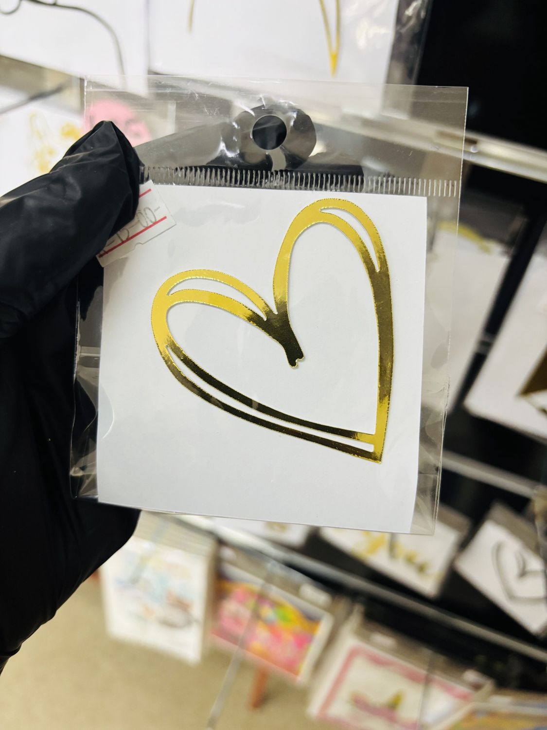 Cardstock charm: Small Heart (gold)