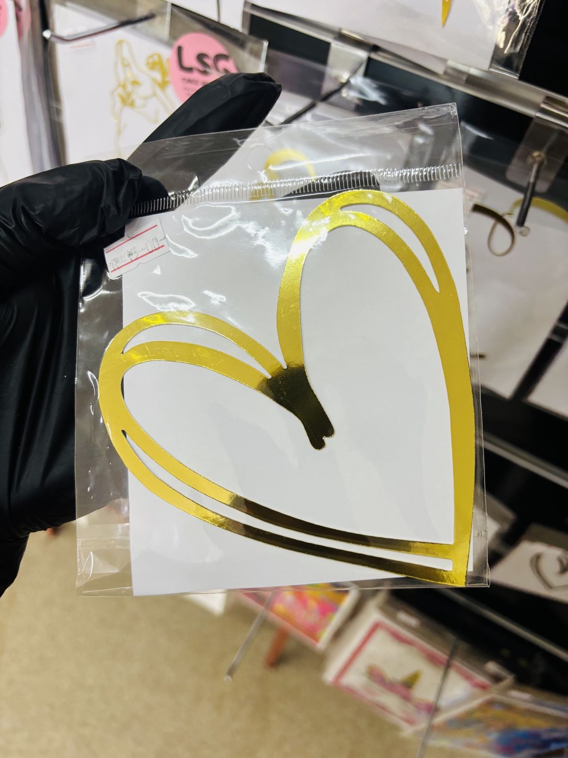 Cardstock charm: Large Heart (gold)