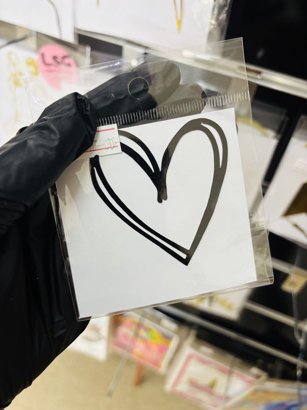 Cardstock charm: Small Heart (black)