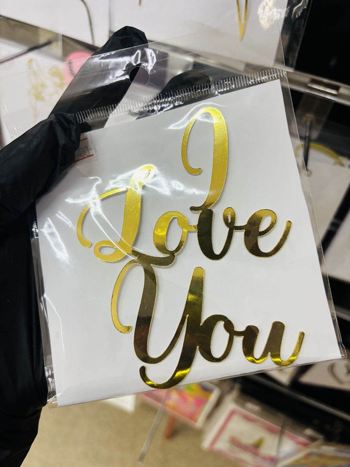 Cardstock charm: I Love You (gold)