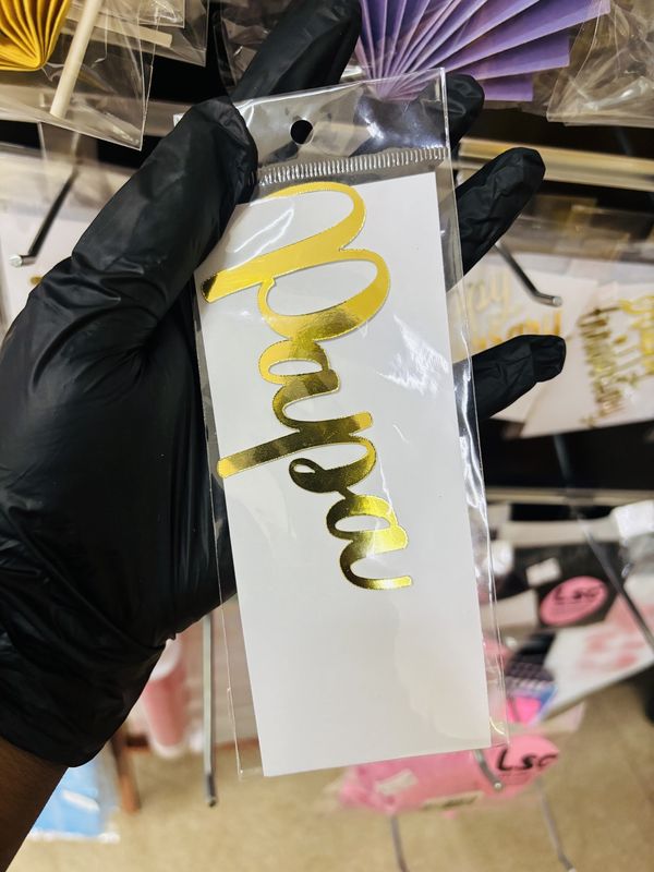 Cardstock charm: Papa (gold)