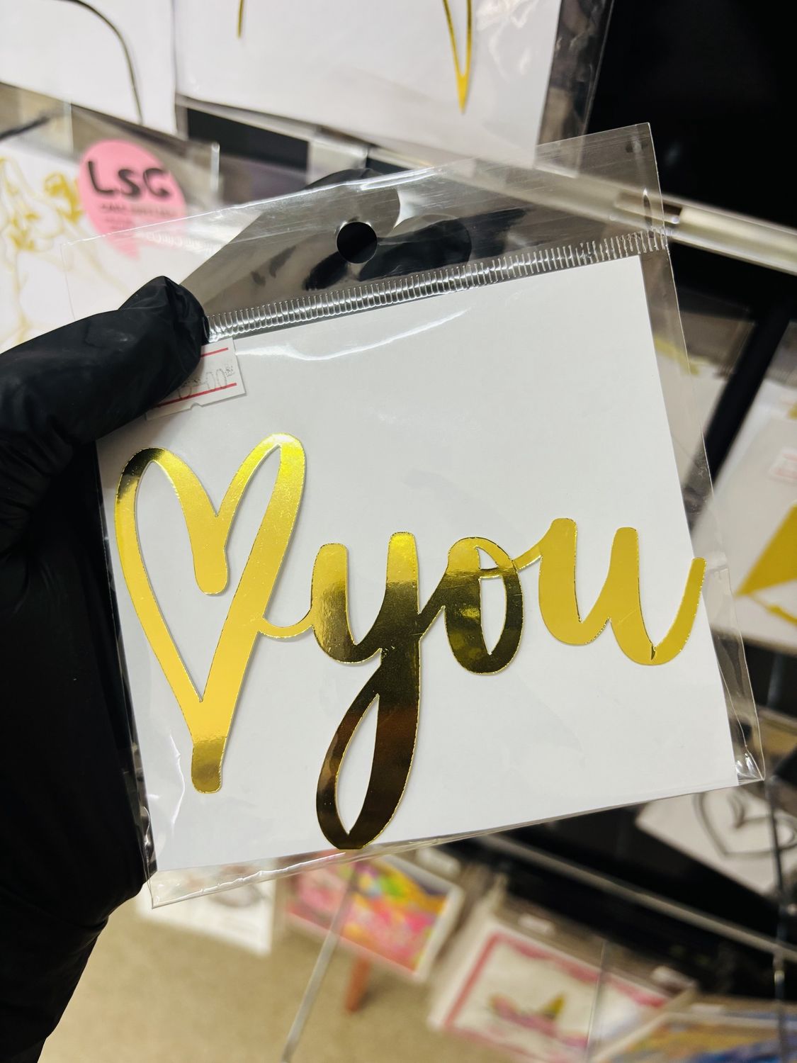 Cardstock charm: Heart You (gold)