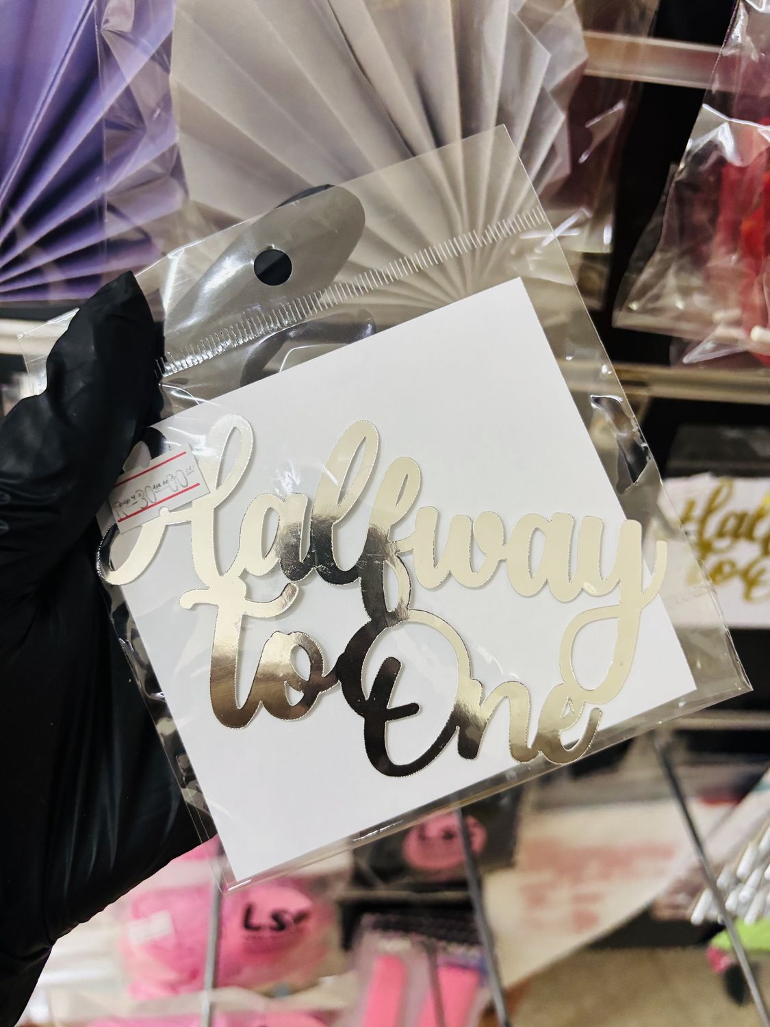 Cardstock charm: Halfway to One (silver)