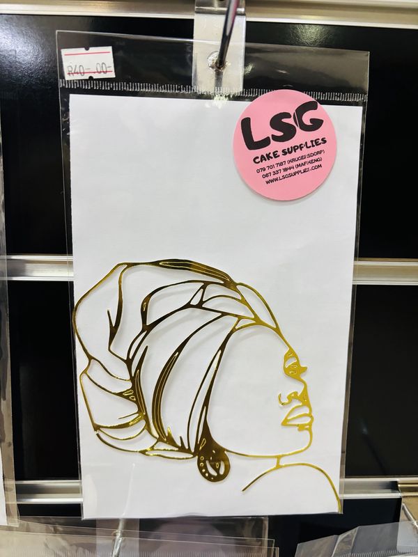 Cardstock line art doek lady side view (gold)