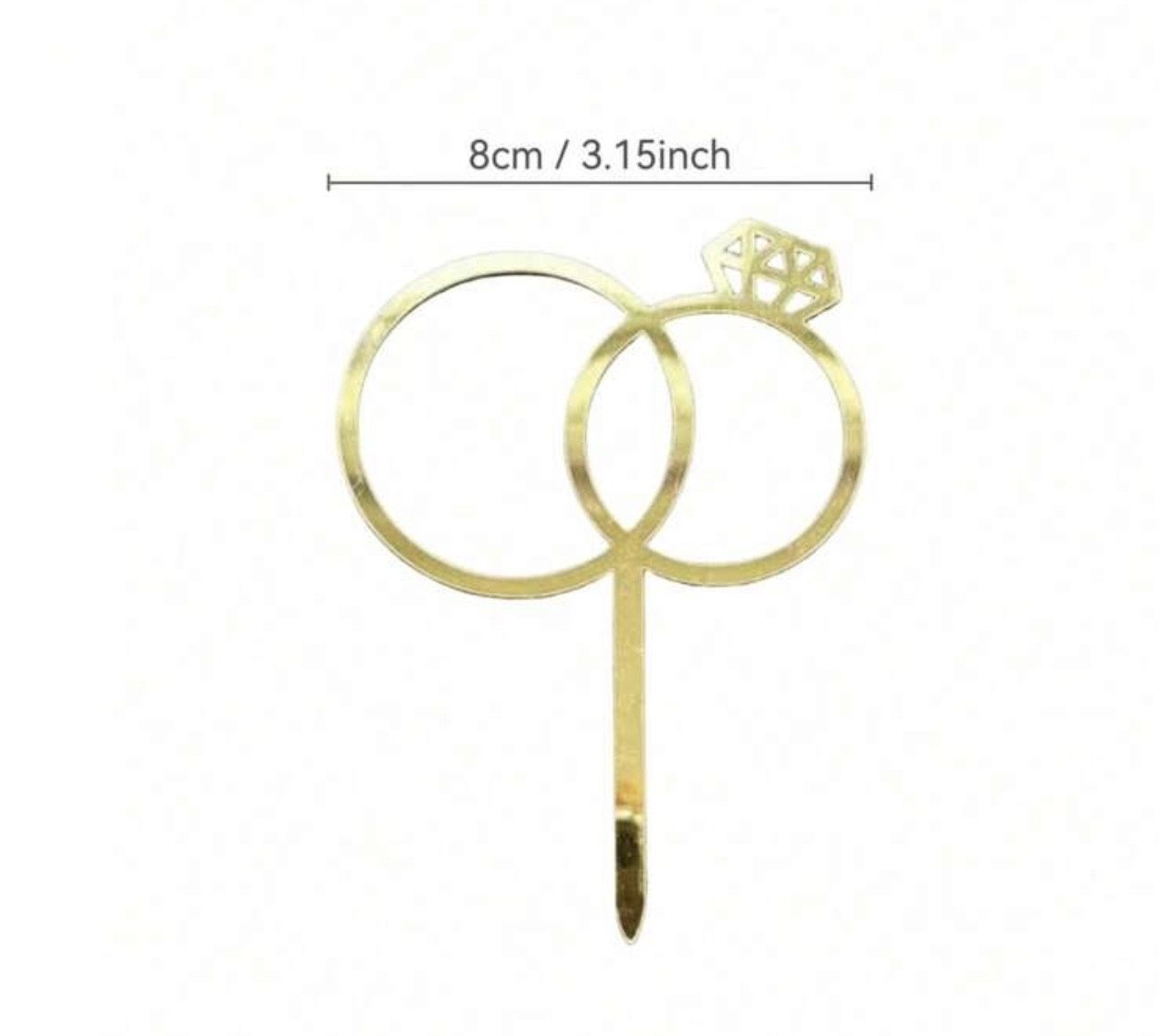 Acrylic two rings topper (gold)