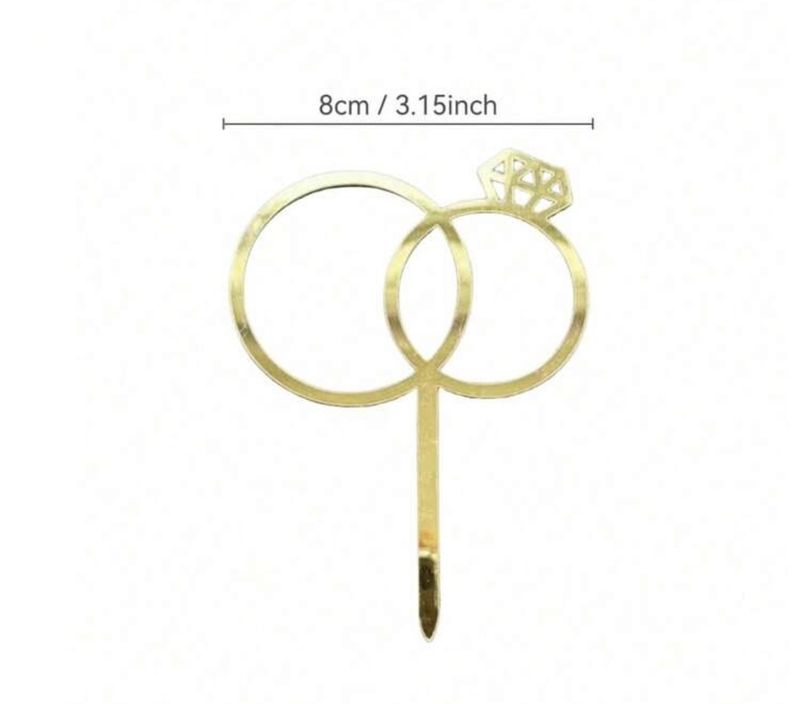 Acrylic two rings topper (gold)