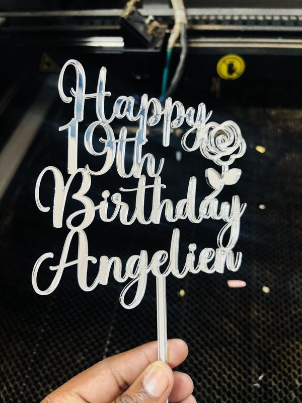 Acrylic Topper with icon (single colour)