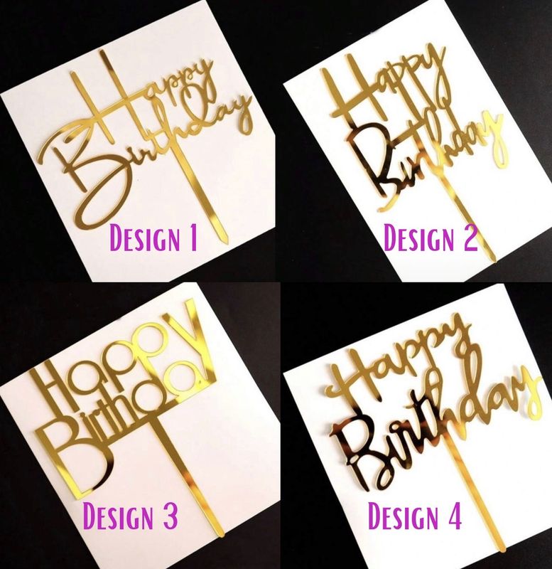 Budget Acrylic Happy Birthday topper
