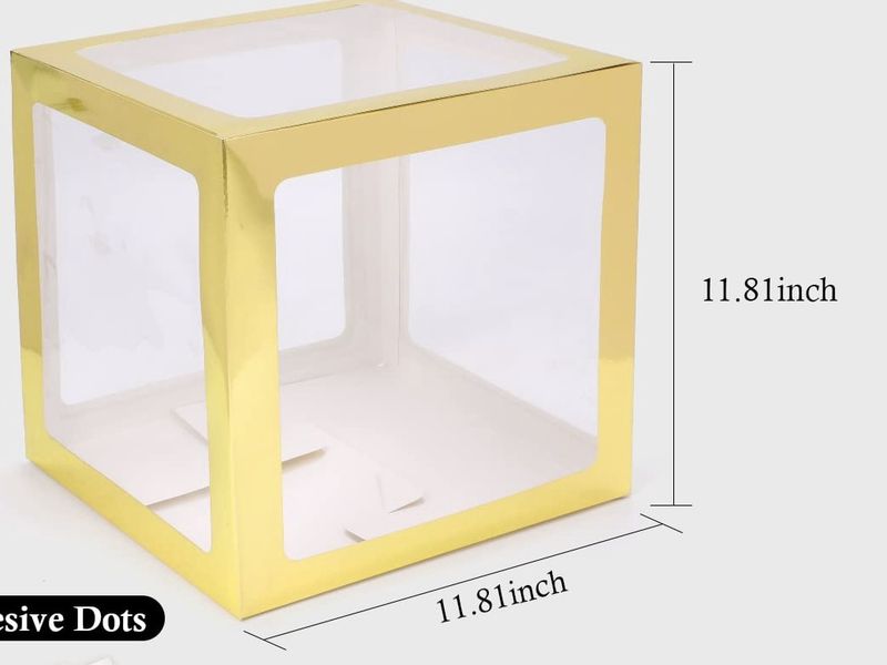 Cake box (clear with gold/silver edges) 12 inch
