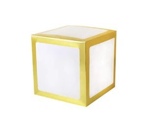 Cake box (clear with gold/silver edges) 12 inch, Colour: Gold