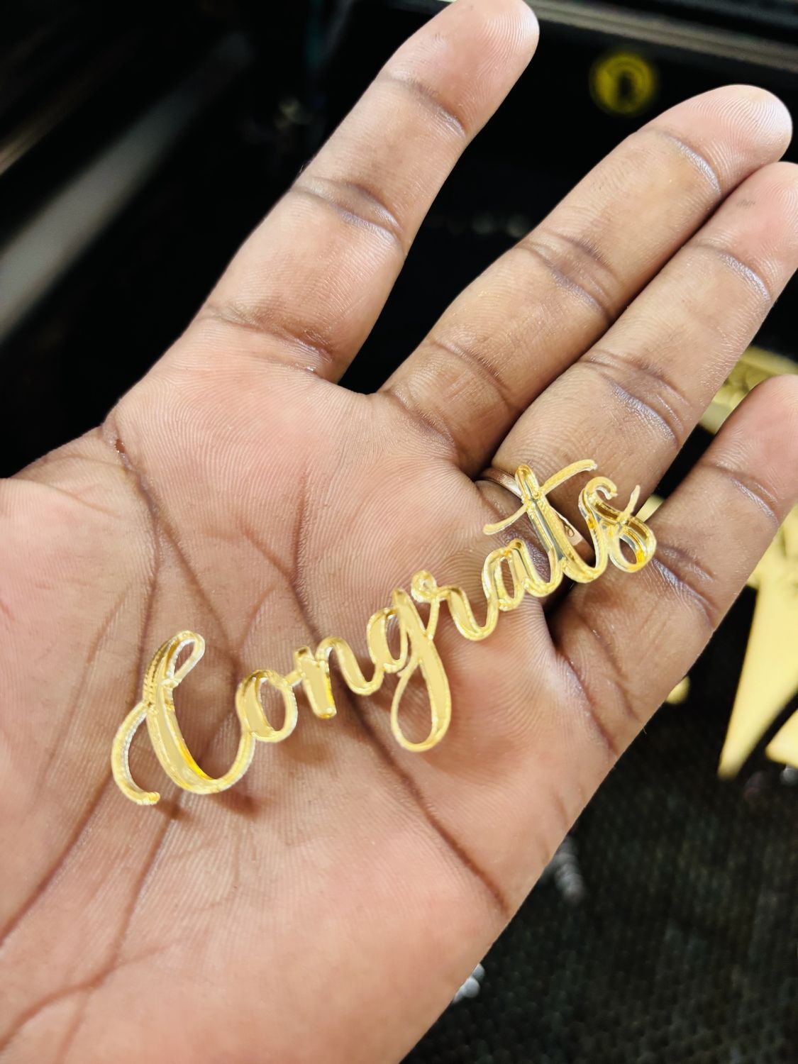 Acrylic Cupcake Congrats Charm