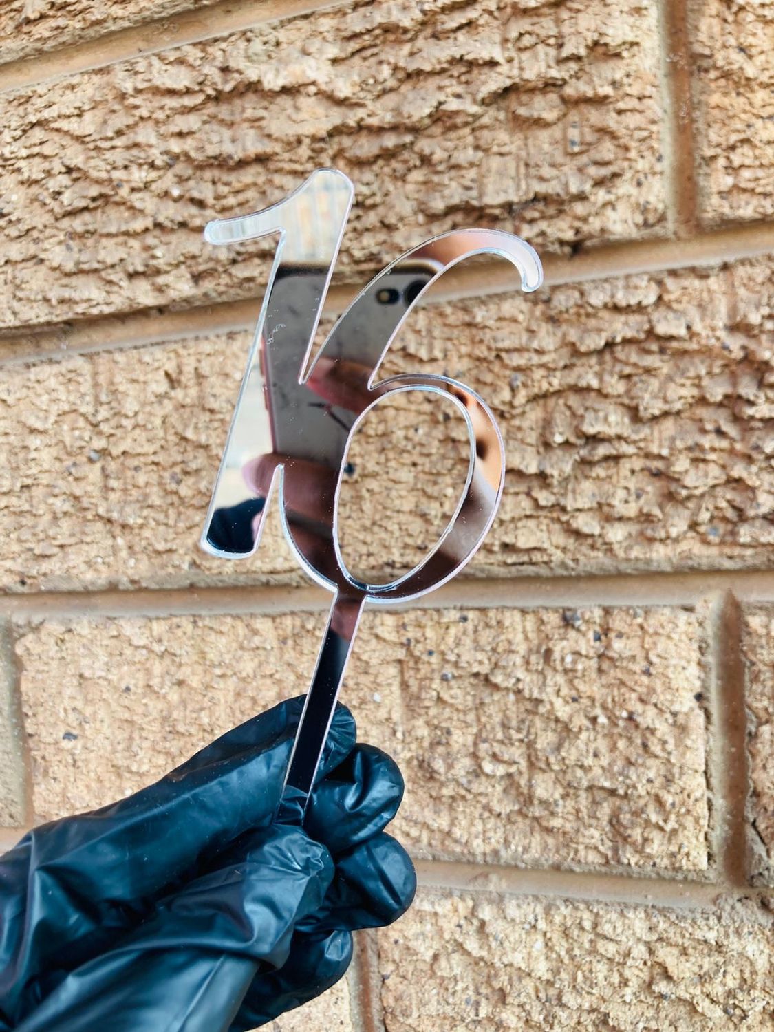 LSG Acrylic silver double number, Number: 16