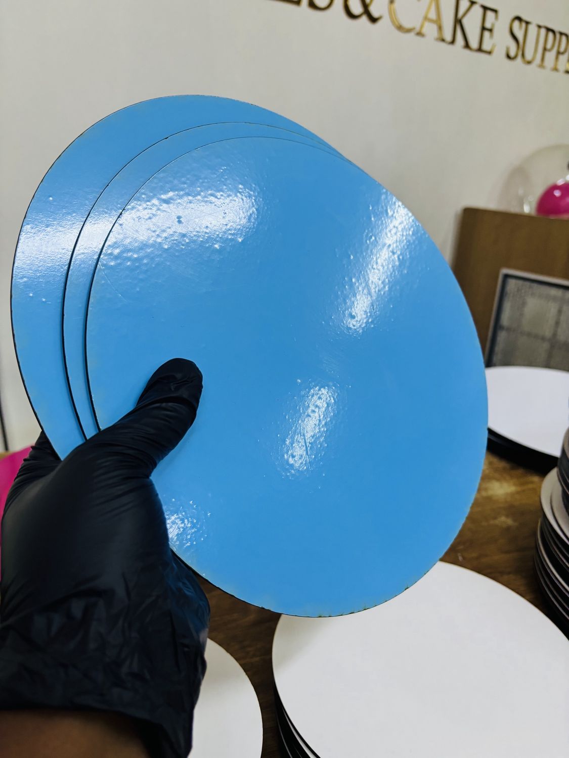 Masonite Board: Blue Round 10”
