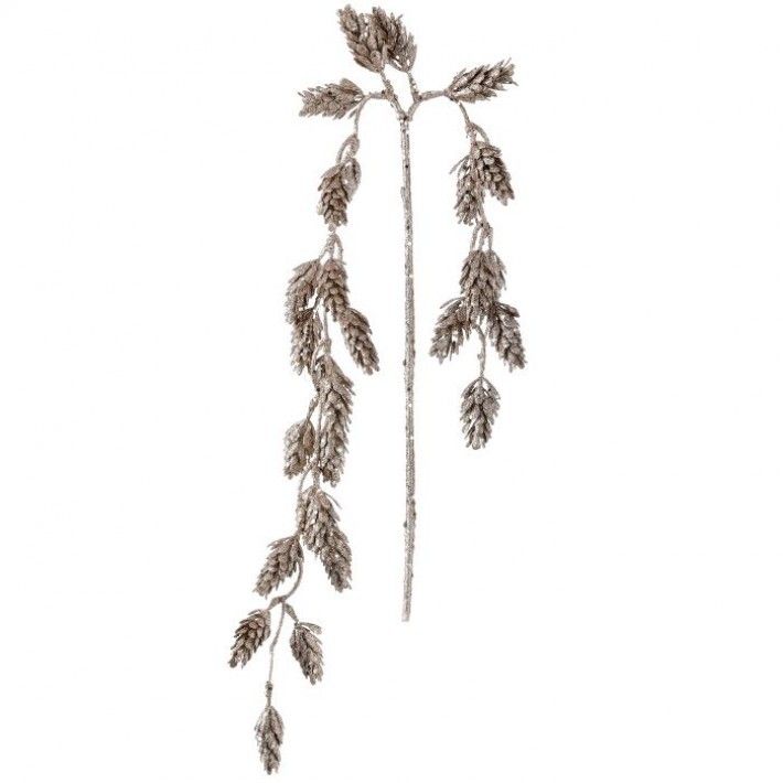 *28" GLITTERED HANGING ALPINE CONE SPRAY