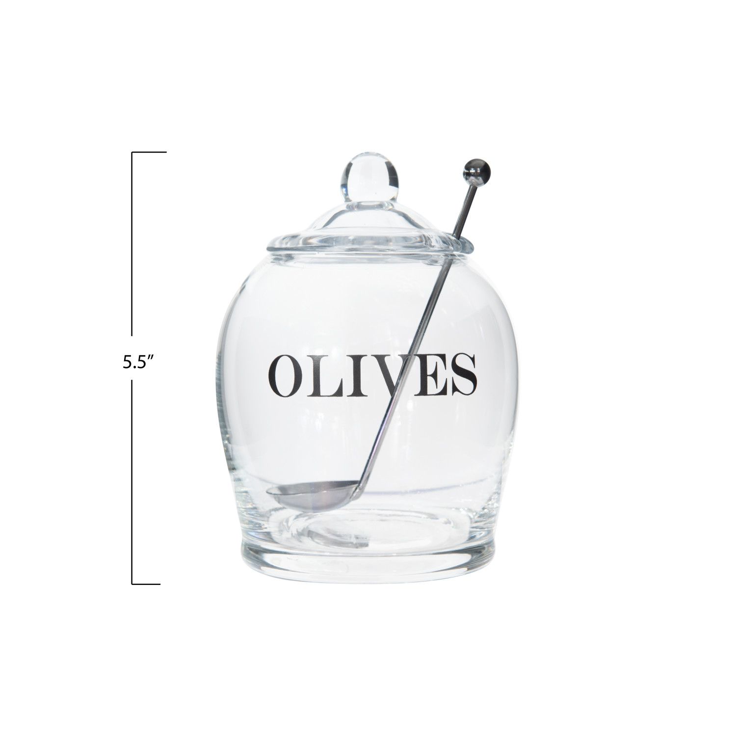 Glass Jar with Slotted Spoon, Set of 3
