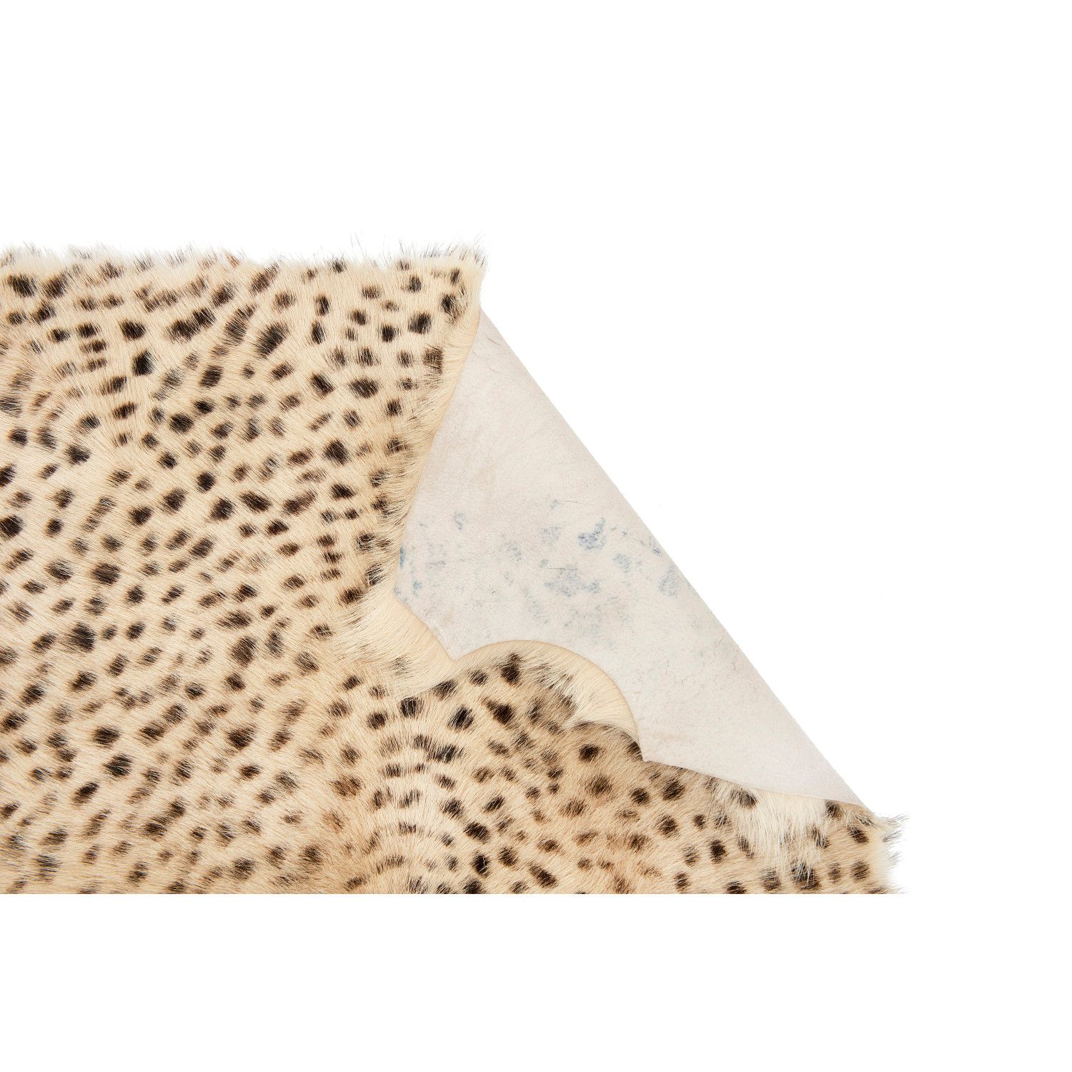 Goat Fur Rug with Leopard Print