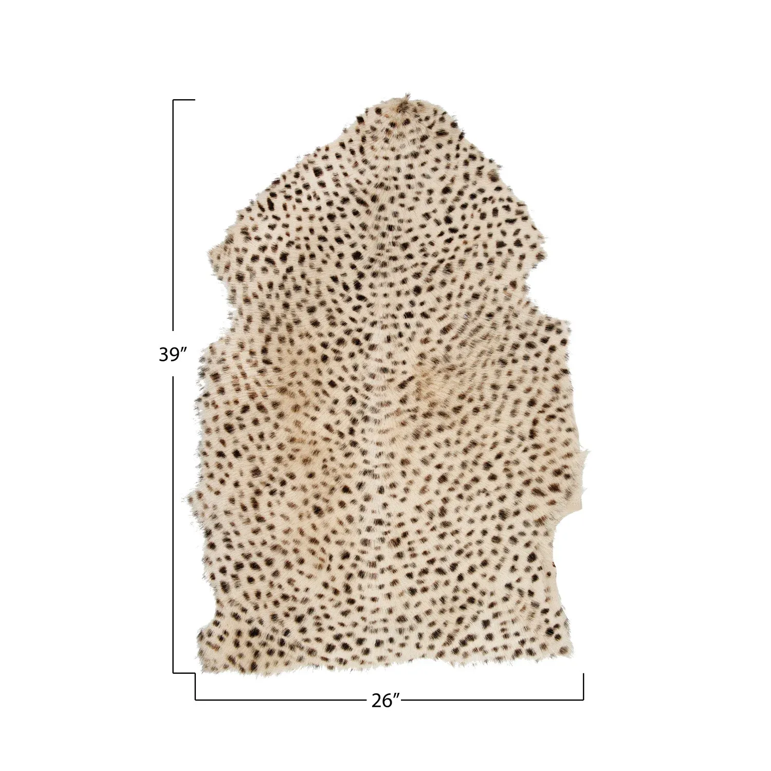Goat Fur Rug with Leopard Print