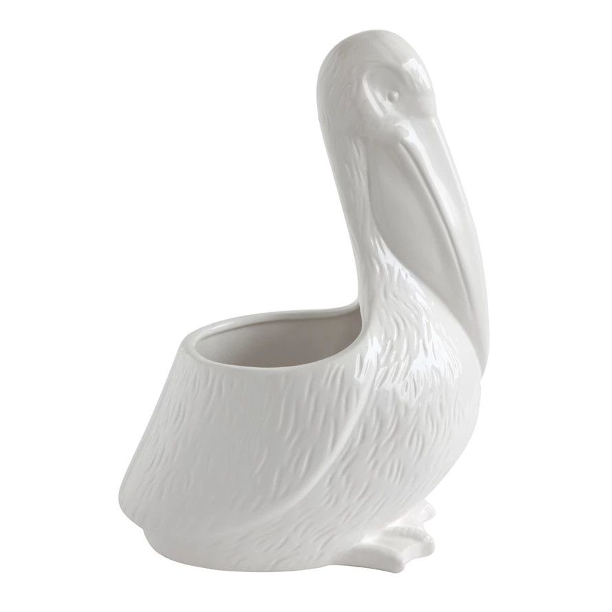14" Ceramic Pelican Planter