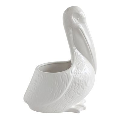 14" Ceramic Pelican Planter