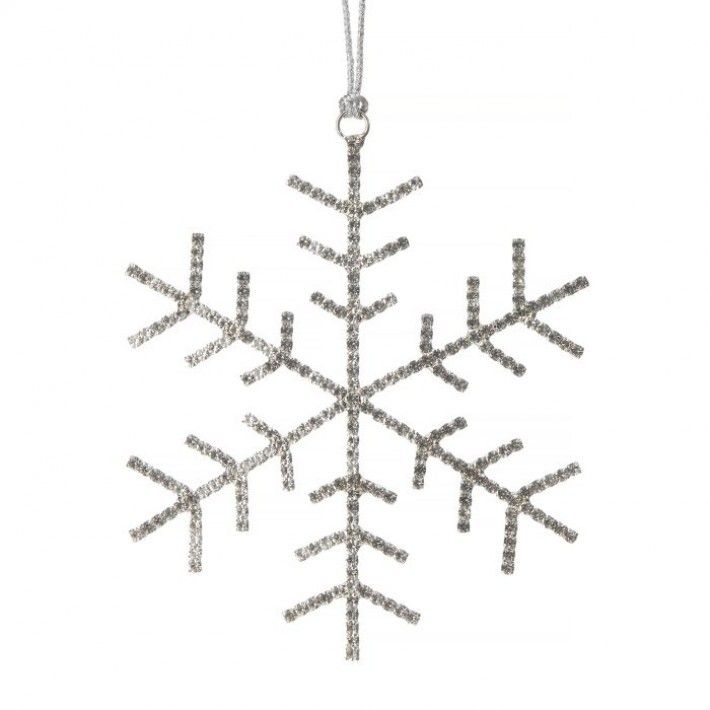 5in. PETITE JEWEL SNOWFLAKE ORNAMENT SILVER
