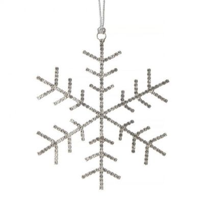 5in. PETITE JEWEL SNOWFLAKE ORNAMENT SILVER