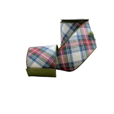 4" x 10 YD MURRAY PLAID RIBBON RED/GREEN/BLUE