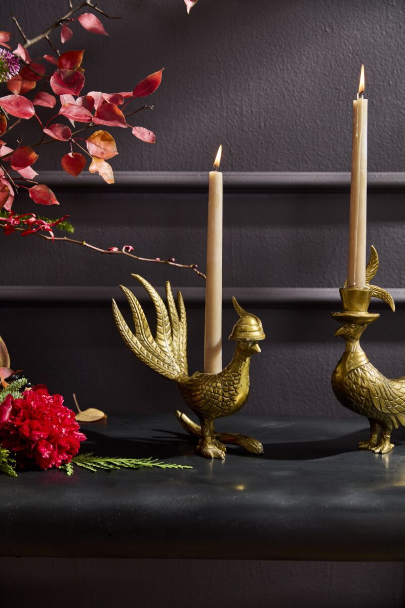 E+E Pheasant Candlestick Avery 8.25"x 4.25"x 8.25"