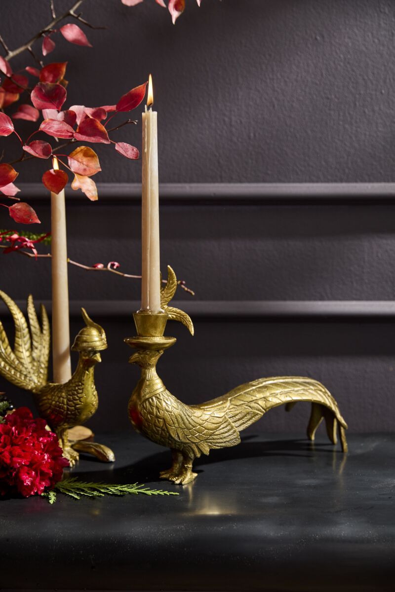 E+E Pheasant Candlestick Emerson 13"x 4.75"x 10"