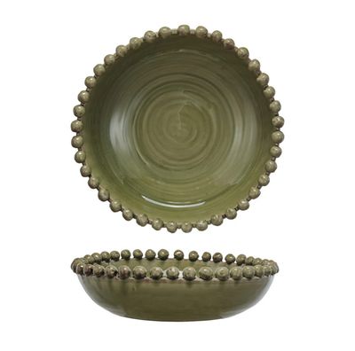 16"R Decorative Terra-cotta Bowl w/ Hobnail Edge 16"R Decorative Terra-cotta Bowl w/ Hobnail Edge