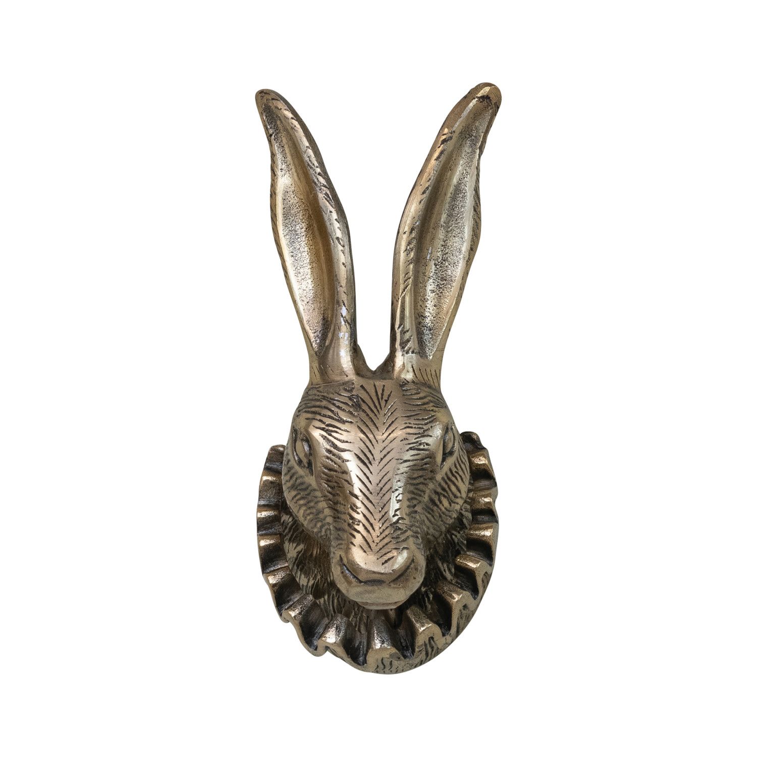 12" Cast Aluminum Rabbit Head with Ruff Collar