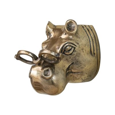 Cast Aluminum Hippo Head with Eyeglasses Wall Decor Cast Aluminum Hippo Head with Eyeglasses Wall Decor