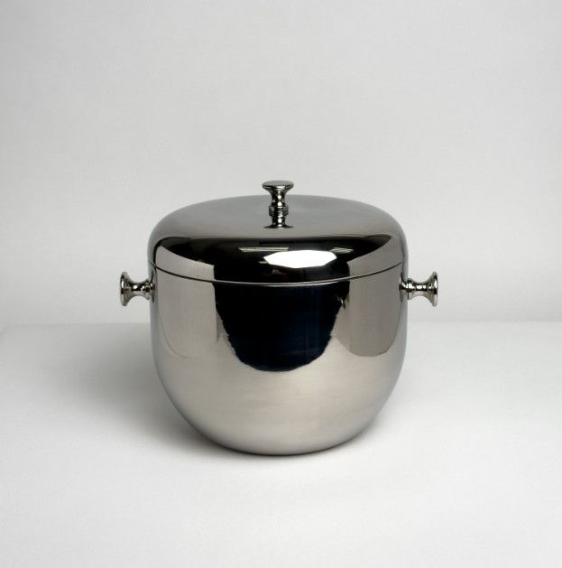8" Polished Aluminum Ice Bucket with Lid