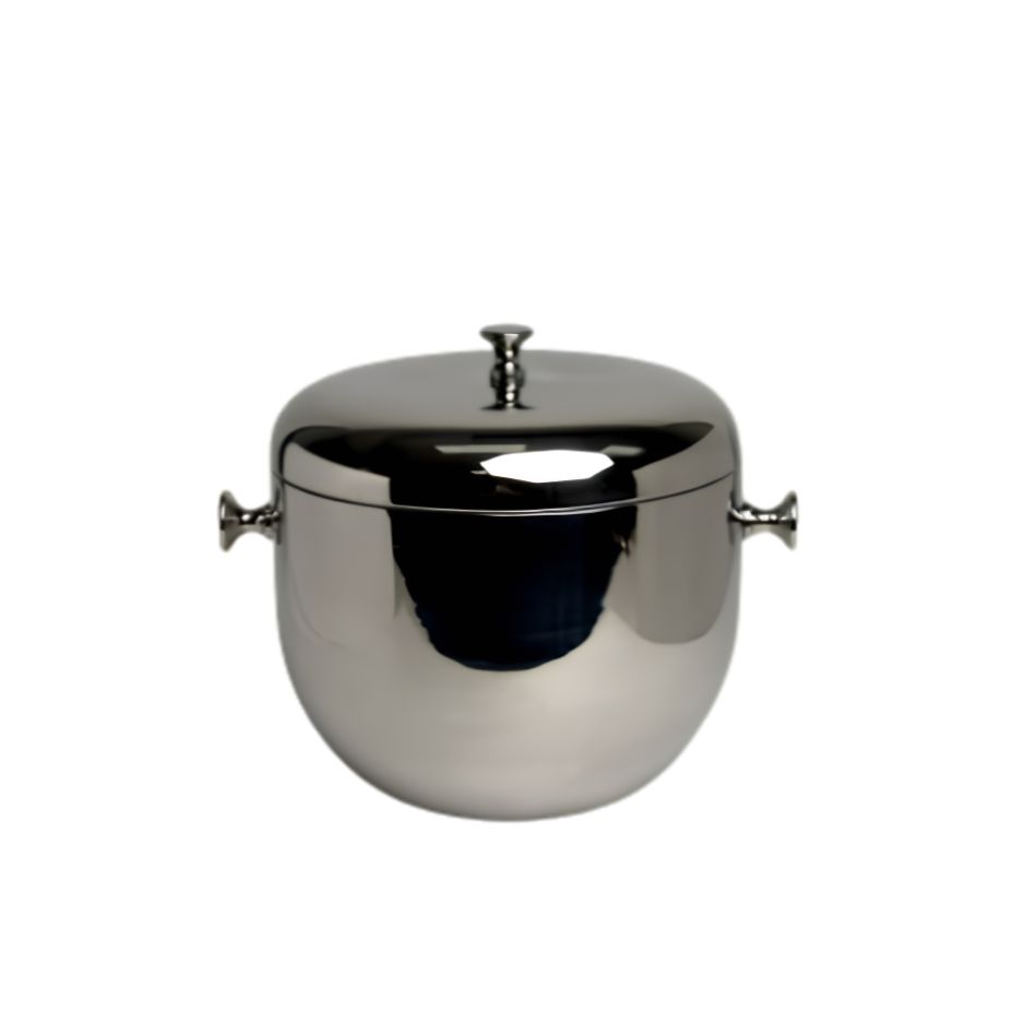 8" Polished Aluminum Ice Bucket with Lid