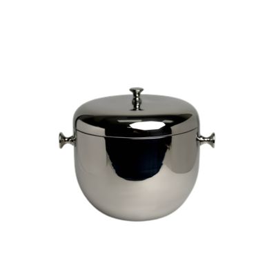 8" Polished Aluminum Ice Bucket with Lid