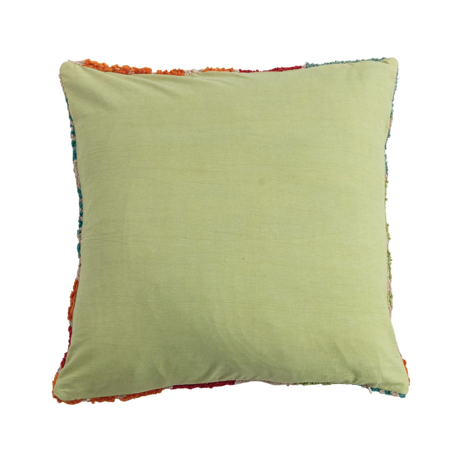 20in. Sq Fabric Tufted Indoor/Outdoor Pillow with Flowers