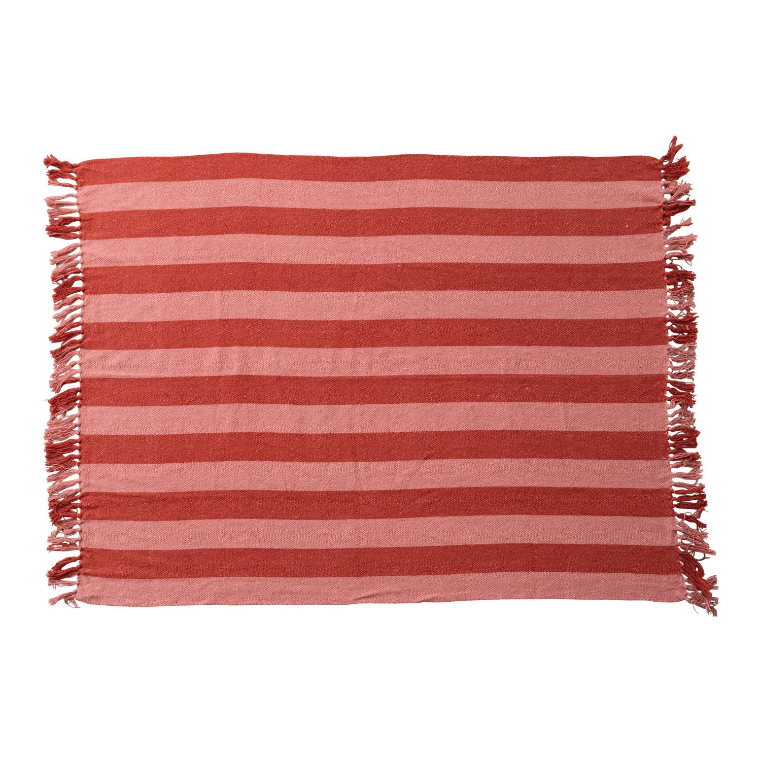 Red/Pink Stripe Cotton Throw