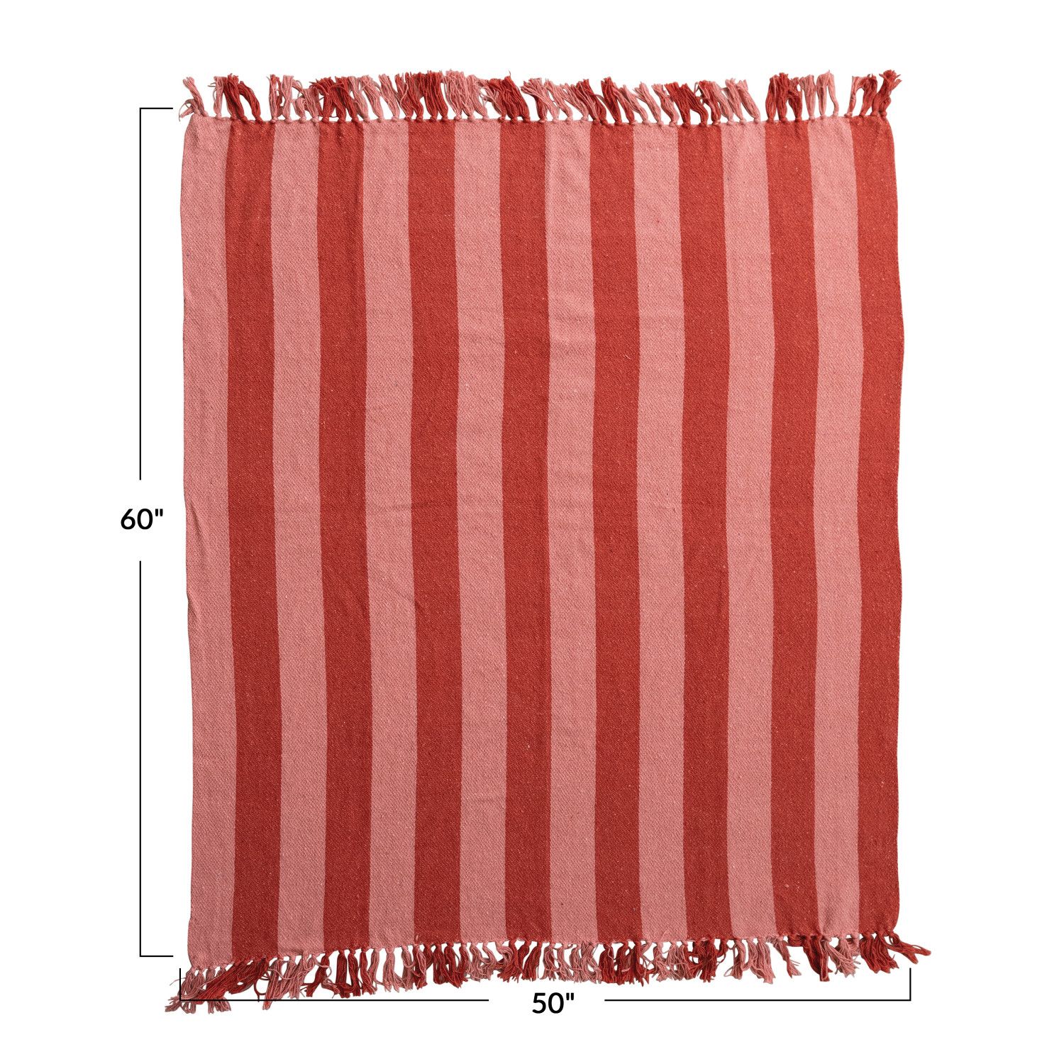 Red/Pink Stripe Cotton Throw