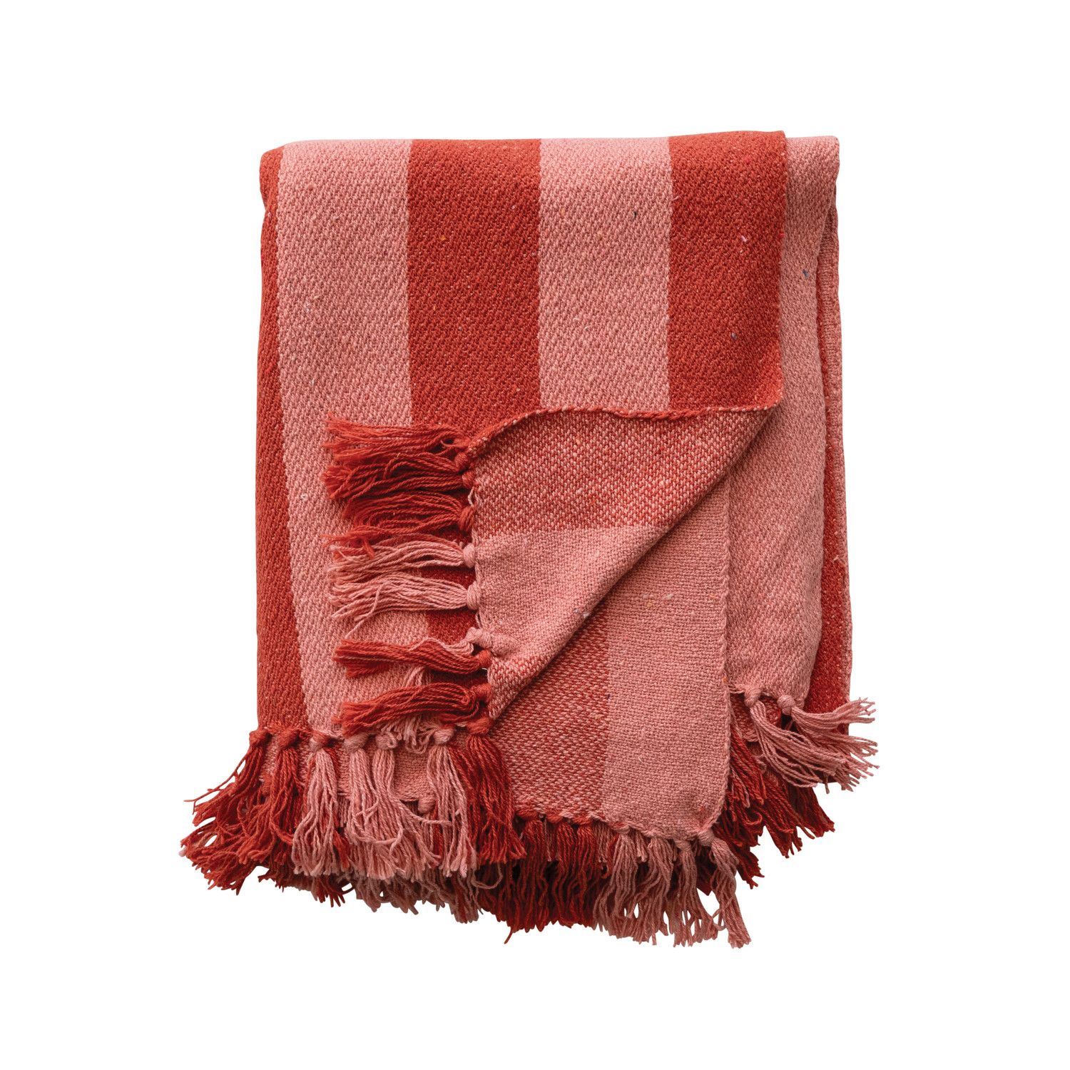 Red/Pink Stripe Cotton Throw