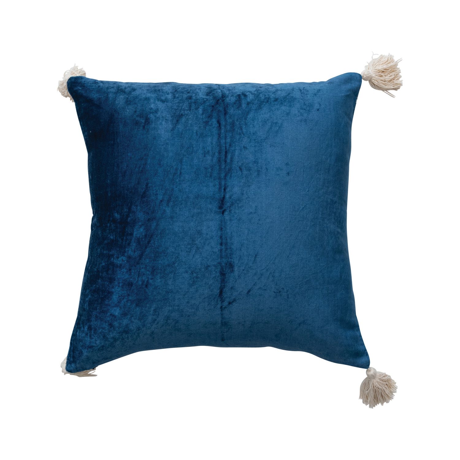 18in. Sq Velvet Printed Pillow with Tassels