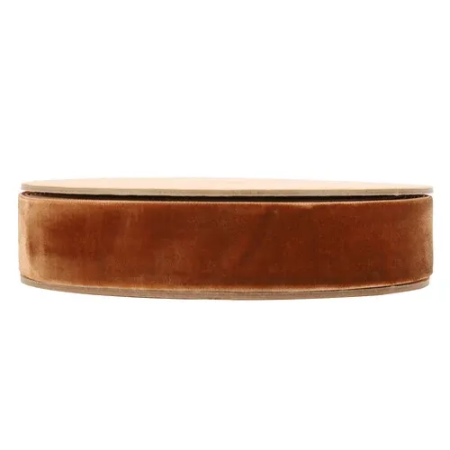 1" X10YD COGNAC Velvet Ribbon - Non Wired