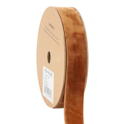 1" X10YD COGNAC Velvet Ribbon