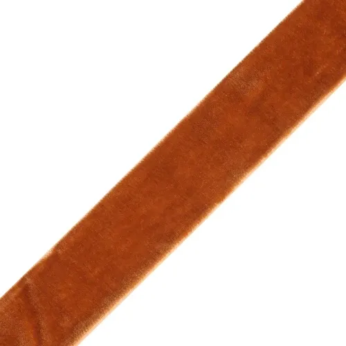 1" X10YD COGNAC Velvet Ribbon - Non Wired