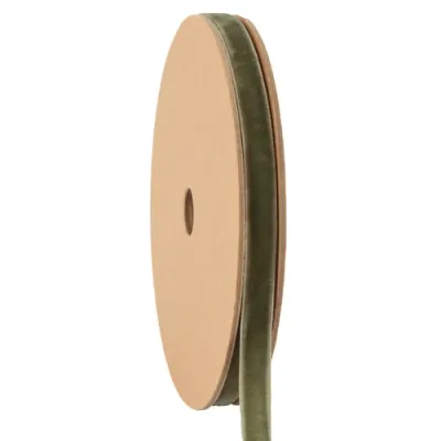 3/8" X10YD OLIVE GREEN  Velvet Ribbon