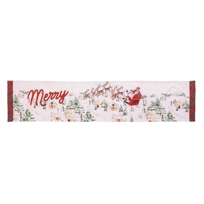 72" SANTA SCENE TABLE RUNNER