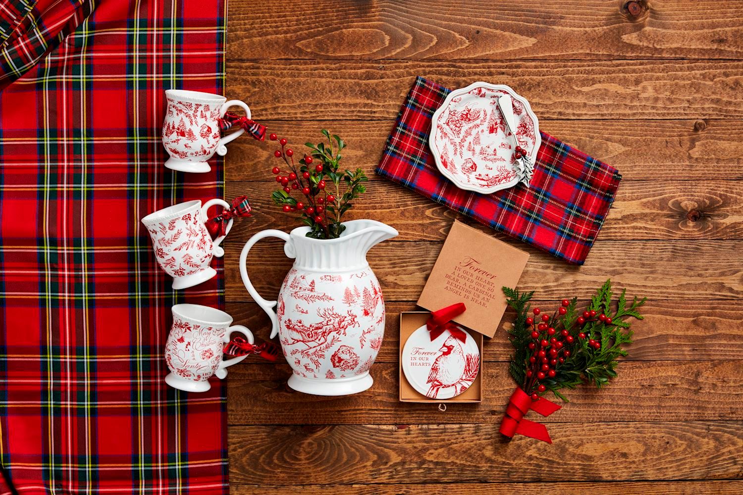 RED/ WHITE TOILE PITCHER
